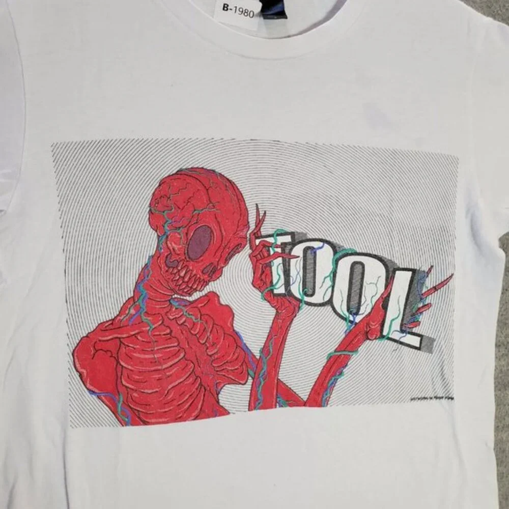 Tool Men Shirt Small White Rock Band Skeleton Los Angels California Tee READ - Picture 2 of 10